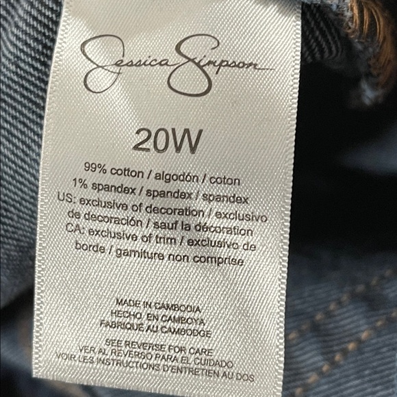 Jessica Simpson True Love Wide Leg Trouser Jeans Plus Size 20W Dark Wash NEW - Picture 12 of 15